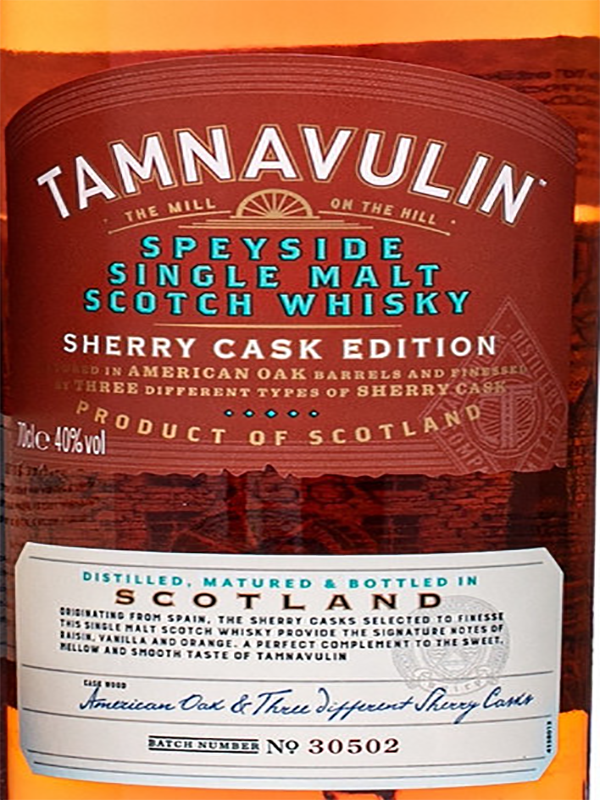 Tamnavulin Sherry cask Single Malt